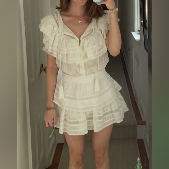 LoveShackFancy Liv Cotton Ruffled Heritage Dress Size XS - Picture 7 of 8